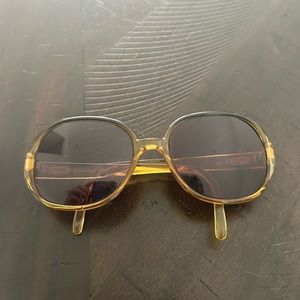 VINTAGE Christian Dior 2076 10 51 16 Sunglasses Yellow Round